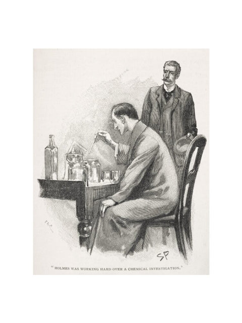 Holmes was working hard over a chemical investigation c.1895