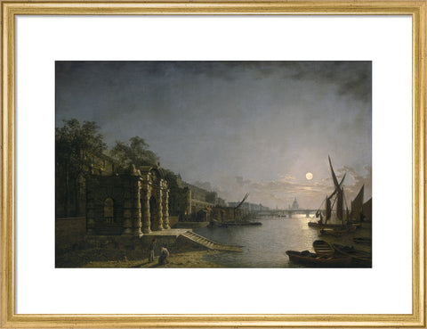 York Water Gate and the Adelphi from the River by Moonlight 1845-1860
