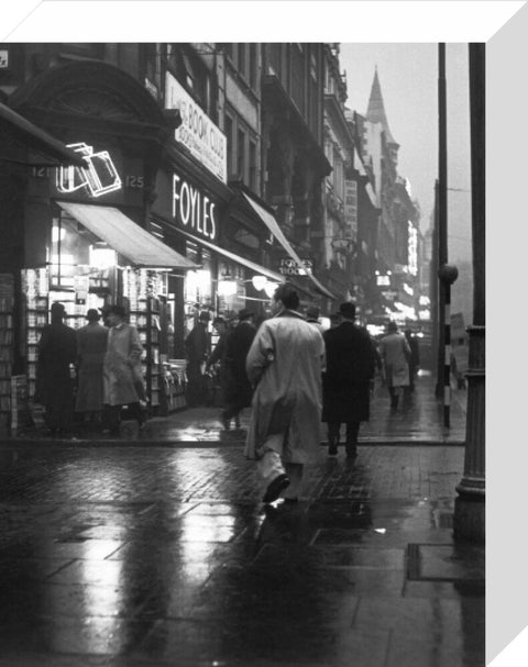 Evening street scene in Charing Cross Road c. 1935