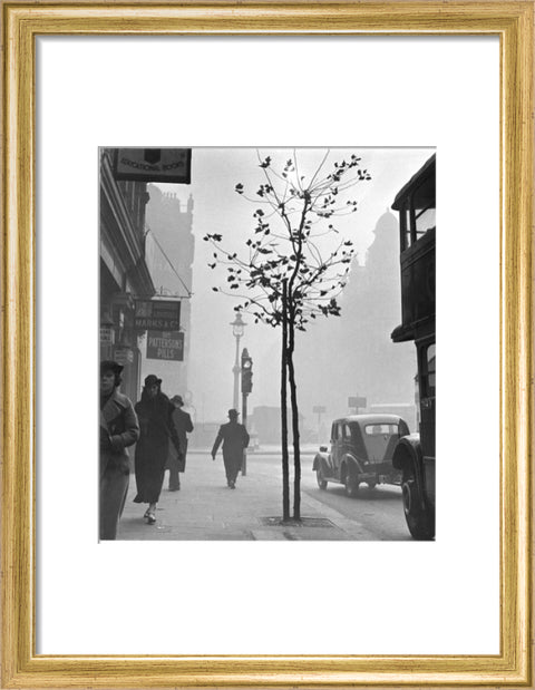 Fog at Cambridge Circus Charing Cross Road. c.1935