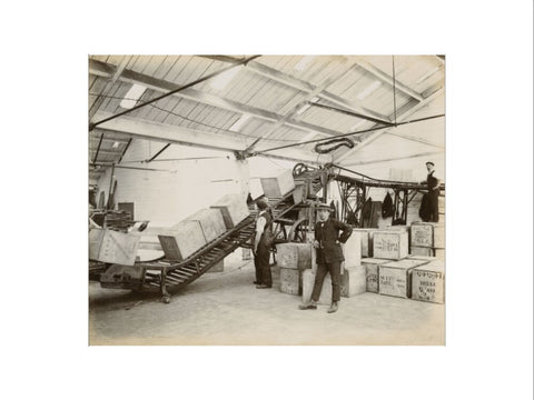 Tea on a conveyor system Tilbury Docks c. 1920