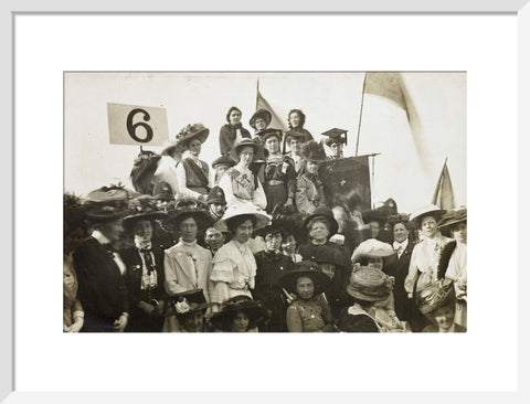 Irish Suffragettes taking part in a procession c.1908