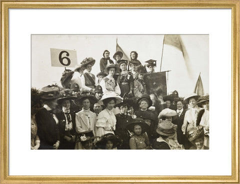 Irish Suffragettes taking part in a procession c.1908