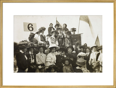 Irish Suffragettes taking part in a procession c.1908