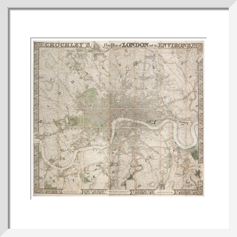 Cruchley's New Plan of London and its Environs 1828