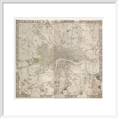 Cruchley's New Plan of London and its Environs 1828