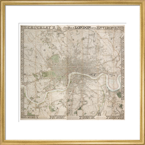 Cruchley's New Plan of London and its Environs 1828