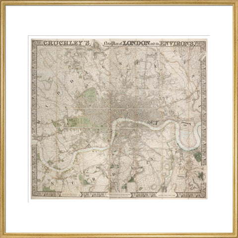 Cruchley's New Plan of London and its Environs 1828