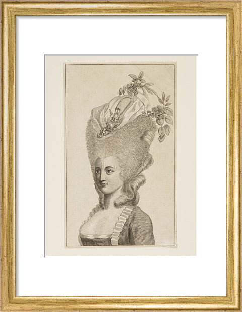Print of a woman's head and shoulders 1782