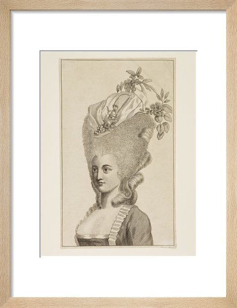 Print of a woman's head and shoulders 1782