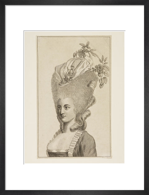 Print of a woman's head and shoulders 1782