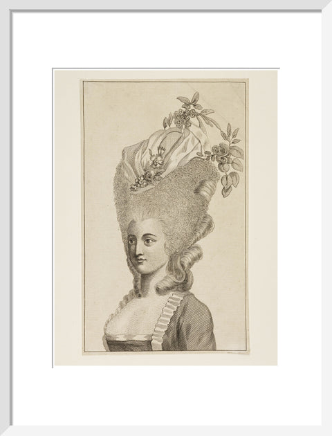 Print of a woman's head and shoulders 1782