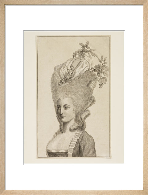 Print of a woman's head and shoulders 1782
