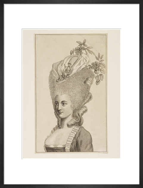 Print of a woman's head and shoulders 1782