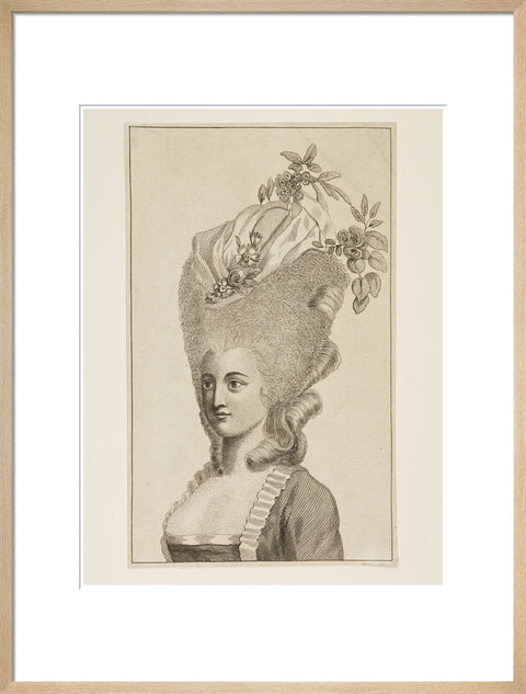 Print of a woman's head and shoulders 1782