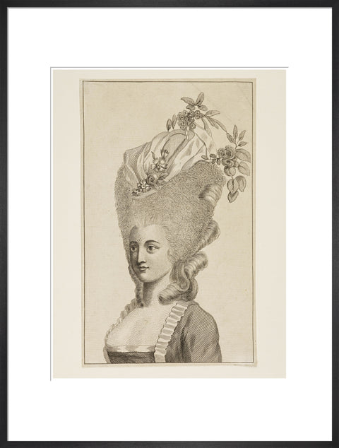 Print of a woman's head and shoulders 1782