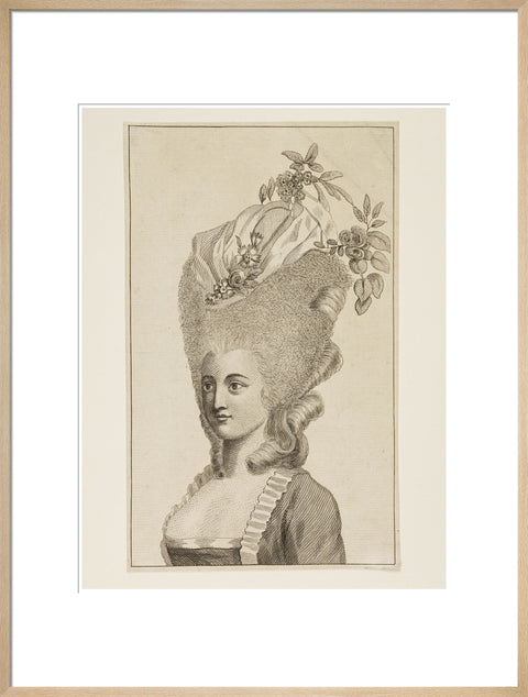 Print of a woman's head and shoulders 1782