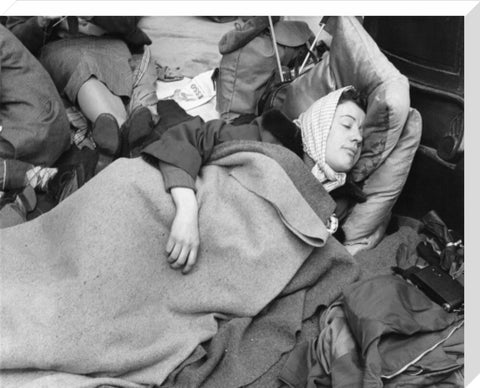 A woman camps out on the street for Queen Elizabeth's Coronation 1953