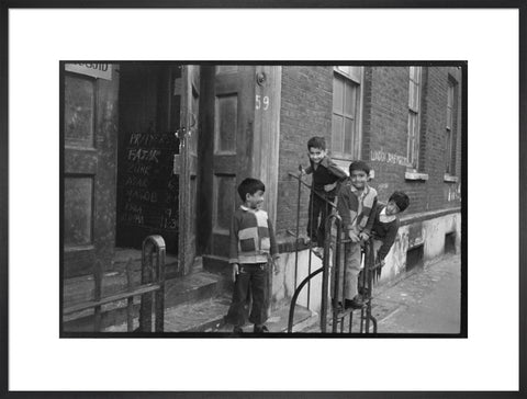 Children at the door of the Brick Lane Jamme Masjid Mosque 1976