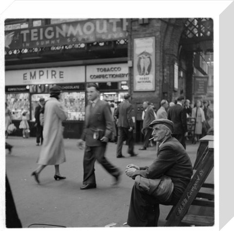 Shoe polisher Liverpool Street Station c.1960