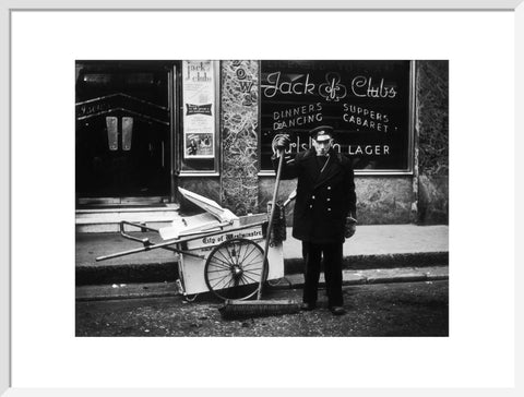 A street cleaner outside the Jack of Clubs nightclub 1961