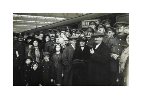 Soldiers leaving for the war from Waterloo Station 1916.