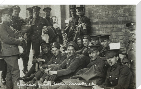 Grenadier Guards awaiting the postman 1916