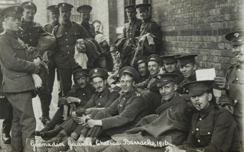 Grenadier Guards awaiting the postman 1916