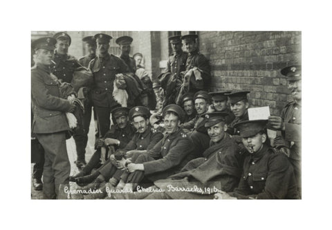 Grenadier Guards awaiting the postman 1916