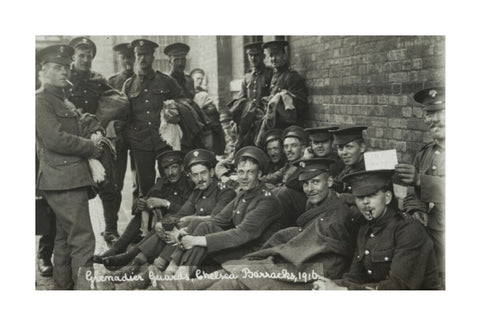 Grenadier Guards awaiting the postman 1916