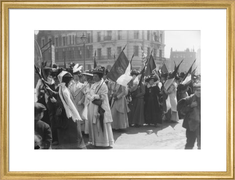 Suffragettes in a procession to promote the Women's Exhibition 1909