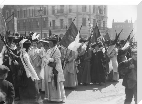 Suffragettes in a procession to promote the Women's Exhibition 1909