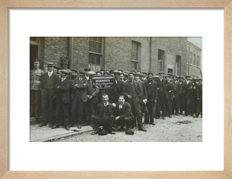 Grenadier Guards reservists queueing to re-enlist 1914