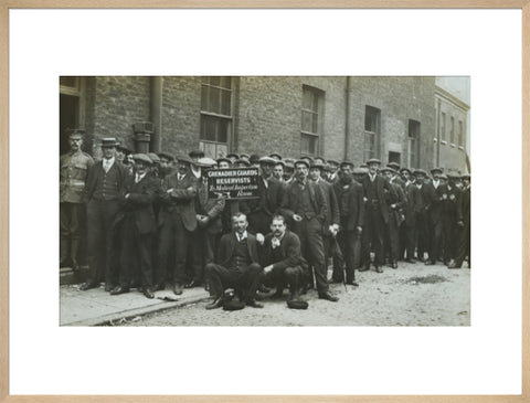 Grenadier Guards reservists queueing to re-enlist 1914