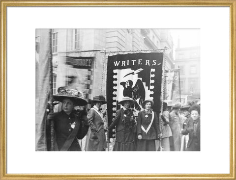 Members of the Women Writers' Suffrage League NUWSS procession