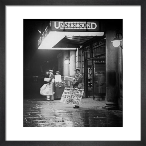 Charing Cross underground station at night c 1935