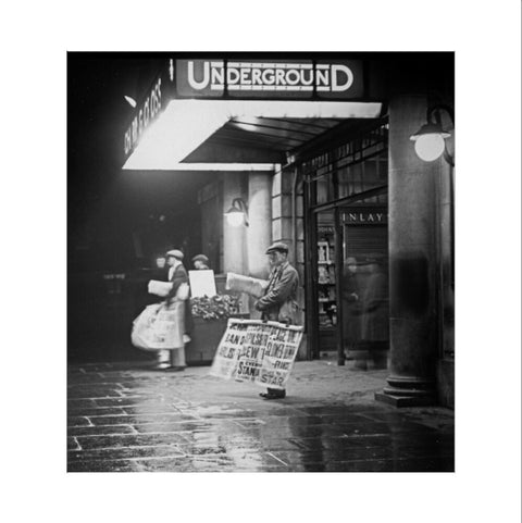 Charing Cross underground station at night c 1935