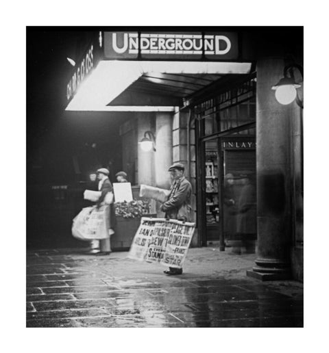 Charing Cross underground station at night c 1935