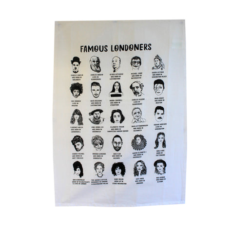 Tea Towel Famous Londoners