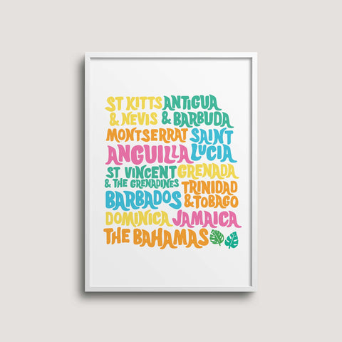 Print Caribbean Islands A4